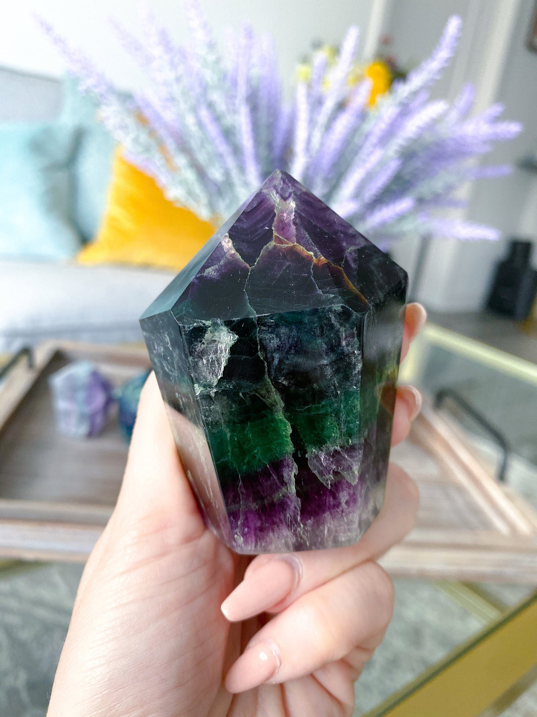 CHOOSE Your Fluorite point 2" - 3" Tall- Concentration - Balance - Intellect - Protection - Aura Cleanse - Communication - Visions