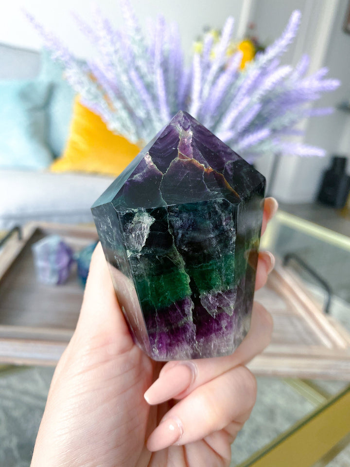CHOOSE Your Fluorite point 2" - 3" Tall- Concentration - Balance - Intellect - Protection - Aura Cleanse - Communication - Visions