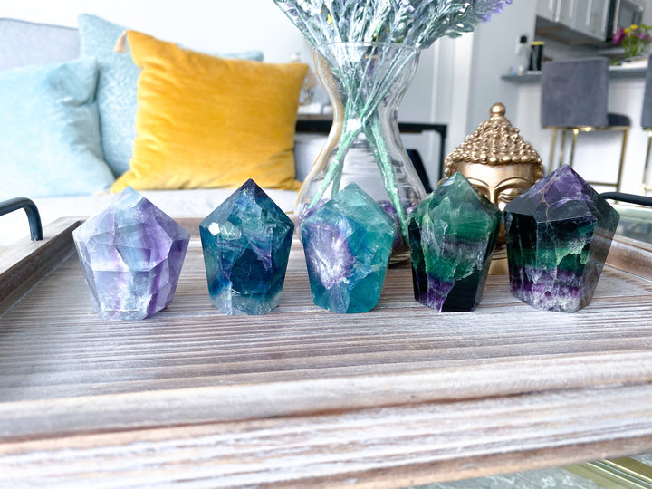 CHOOSE Your Fluorite point 2" - 3" Tall- Concentration - Balance - Intellect - Protection - Aura Cleanse - Communication - Visions