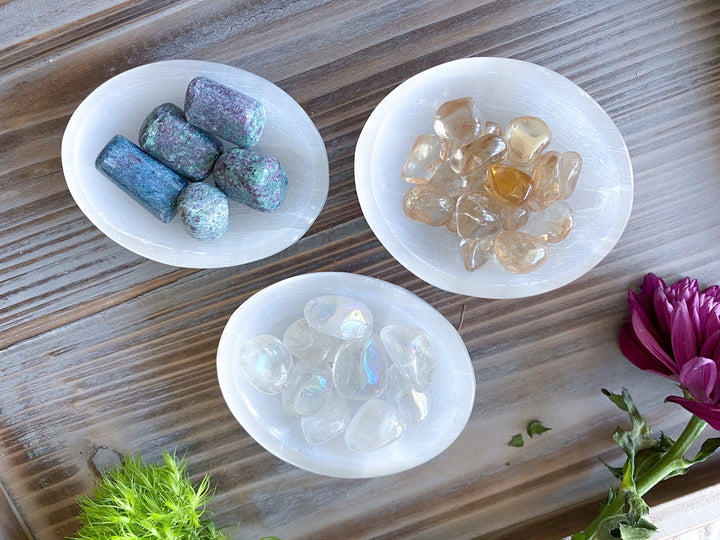 Oval Selenite Bowl