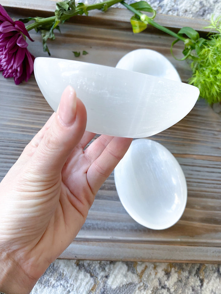 Oval Selenite Bowl