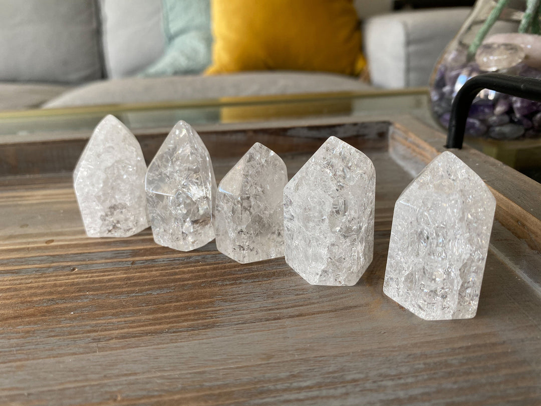 Fire & Ice Quartz 1.5" Towers - Cracked Quartz