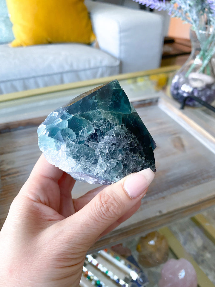 Turvey Angled Rainbow Fluorite Point - Get this EXACT Stone - Protection - Aura Cleanse - Communication - Visions