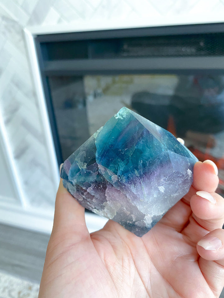 Turvey Angled Rainbow Fluorite Point - Get this EXACT Stone - Protection - Aura Cleanse - Communication - Visions