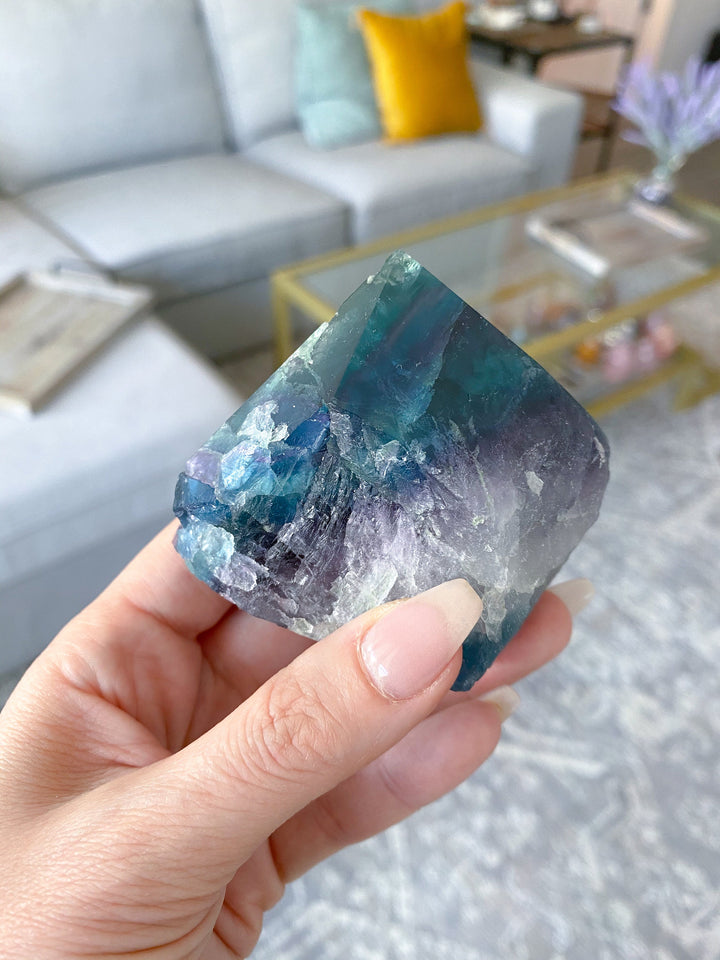 Turvey Angled Rainbow Fluorite Point - Get this EXACT Stone - Protection - Aura Cleanse - Communication - Visions