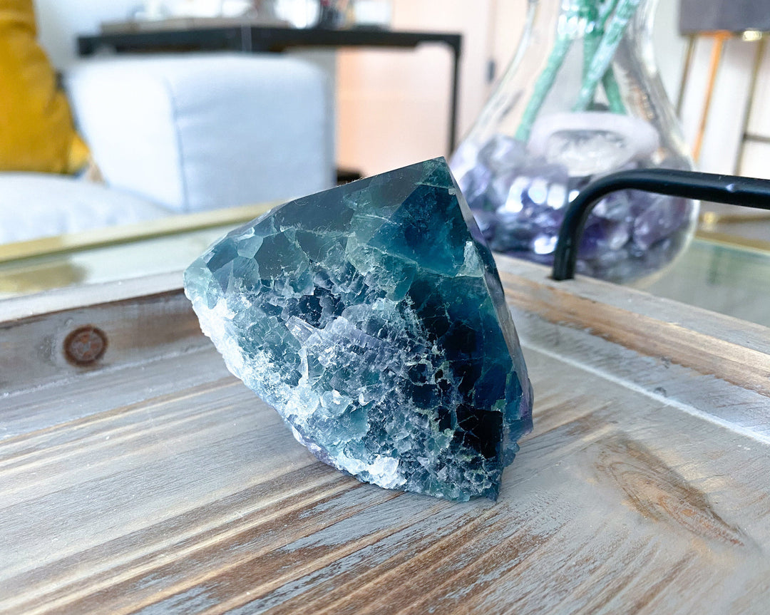 Turvey Angled Rainbow Fluorite Point - Get this EXACT Stone - Protection - Aura Cleanse - Communication - Visions