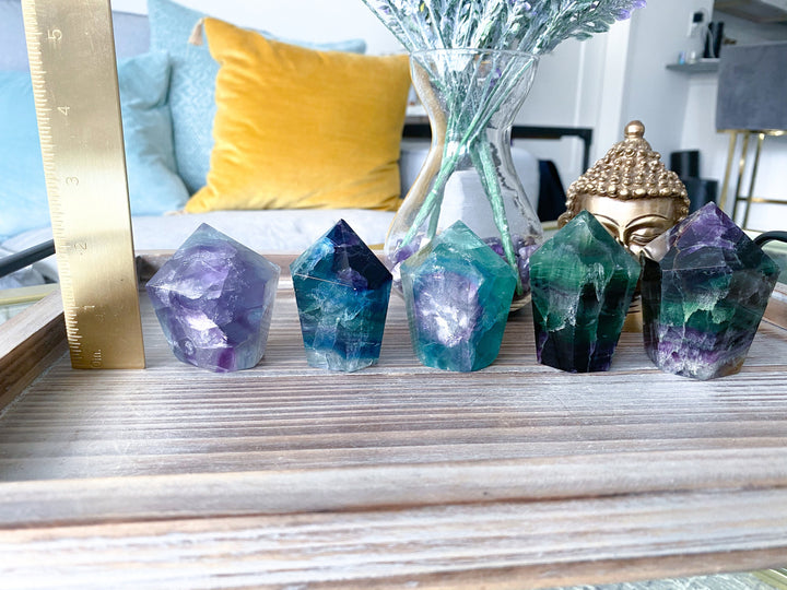 CHOOSE Your Fluorite point 2" - 3" Tall- Concentration - Balance - Intellect - Protection - Aura Cleanse - Communication - Visions
