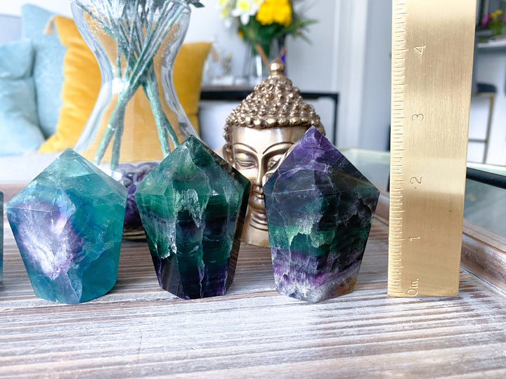CHOOSE Your Fluorite point 2" - 3" Tall- Concentration - Balance - Intellect - Protection - Aura Cleanse - Communication - Visions