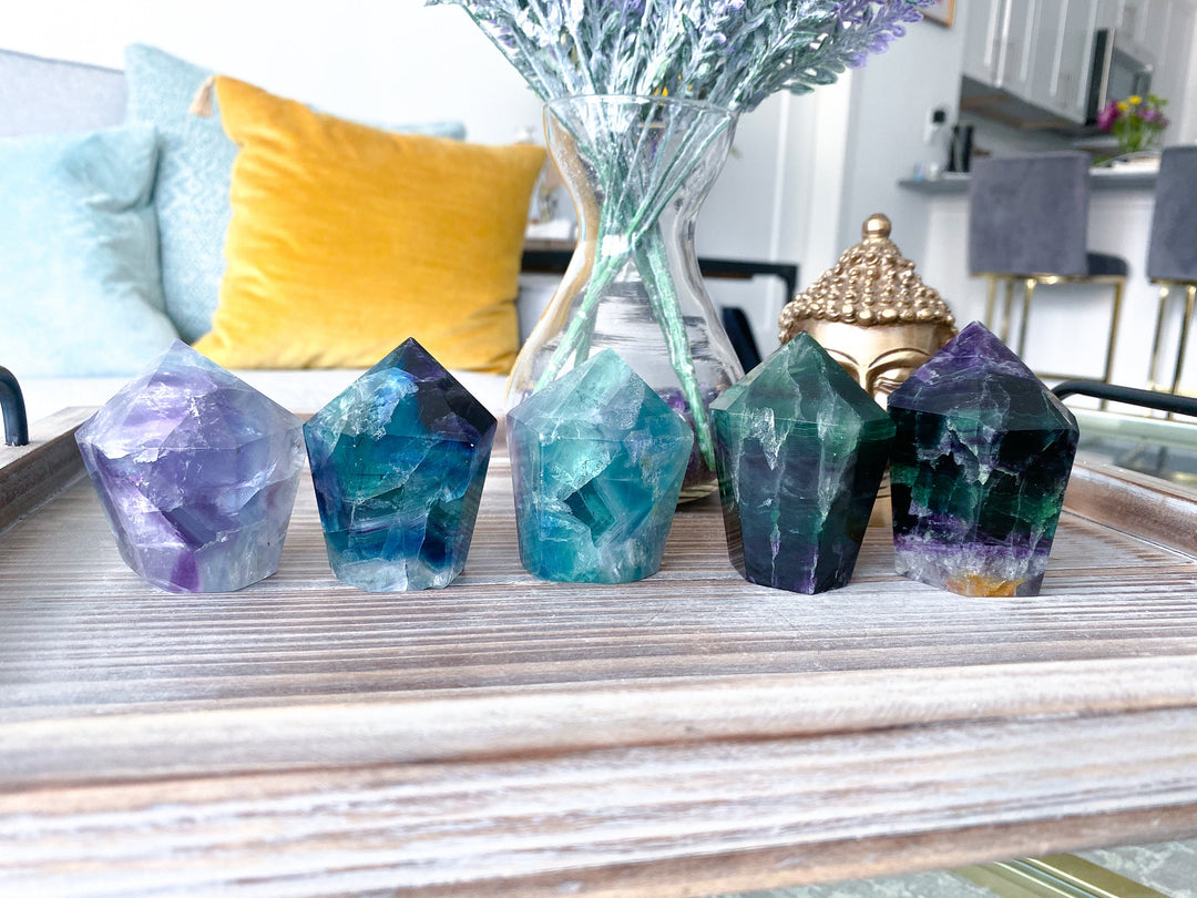 CHOOSE Your Fluorite point 2" - 3" Tall- Concentration - Balance - Intellect - Protection - Aura Cleanse - Communication - Visions