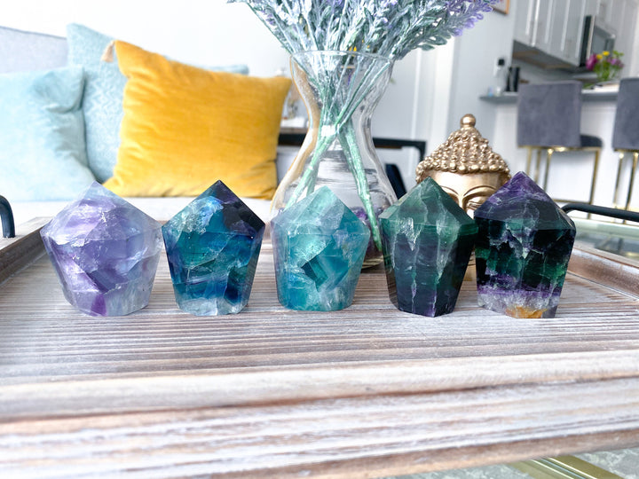 CHOOSE Your Fluorite point 2" - 3" Tall- Concentration - Balance - Intellect - Protection - Aura Cleanse - Communication - Visions