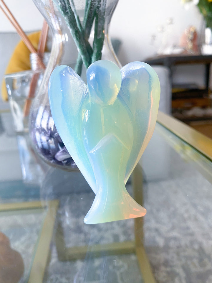 Opalite Angel Carving 3"