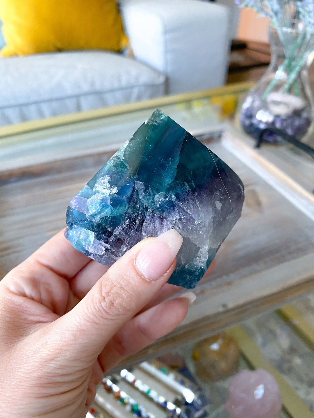 Turvey Angled Rainbow Fluorite Point - Get this EXACT Stone - Protection - Aura Cleanse - Communication - Visions