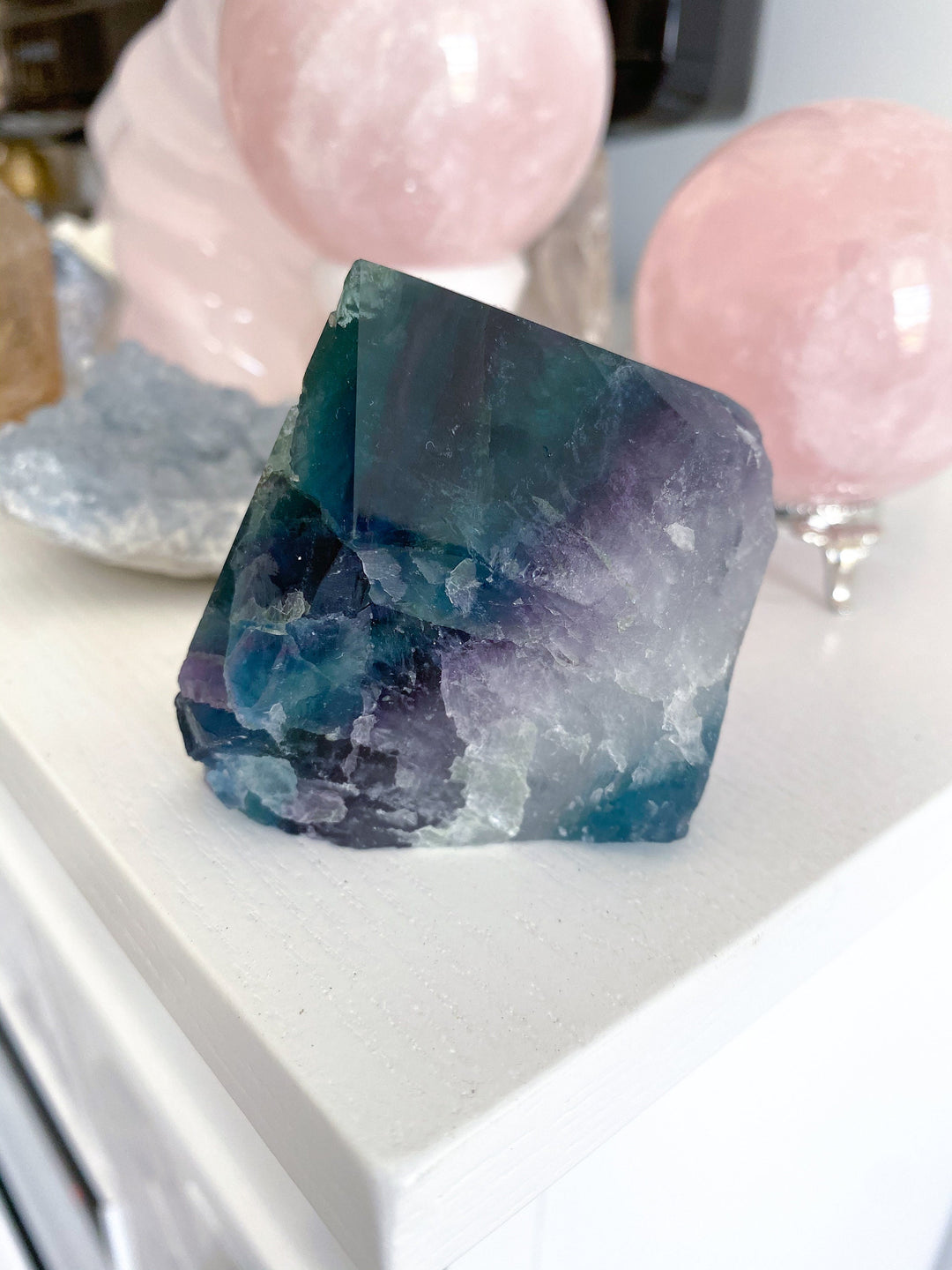 Turvey Angled Rainbow Fluorite Point - Get this EXACT Stone - Protection - Aura Cleanse - Communication - Visions