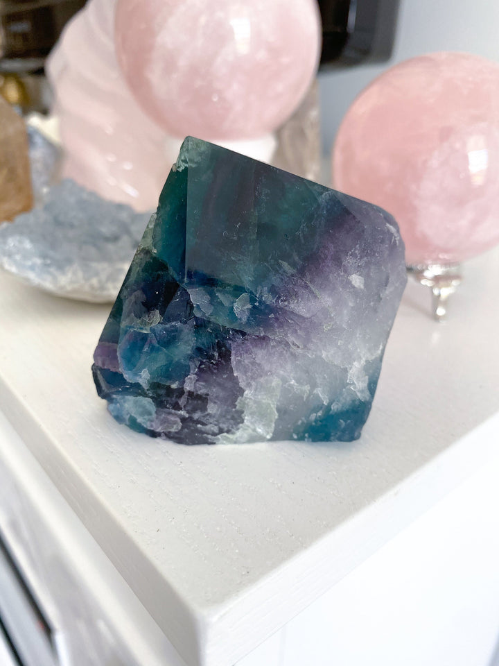 Turvey Angled Rainbow Fluorite Point - Get this EXACT Stone - Protection - Aura Cleanse - Communication - Visions