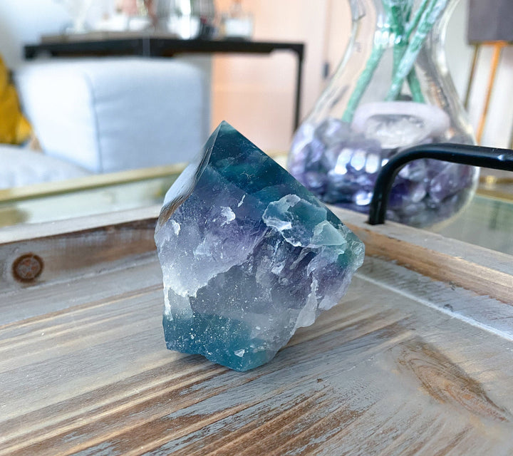Turvey Angled Rainbow Fluorite Point - Get this EXACT Stone - Protection - Aura Cleanse - Communication - Visions