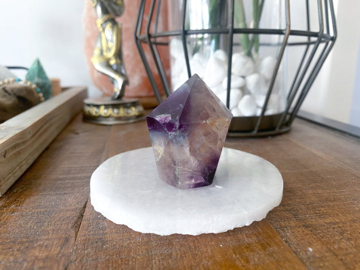 Fluorite "Tie-Dye" Style Polished Point - Get this EXACT Stone - Protection - Aura Cleanse - Communication - Visions - Rainbow Fluorite