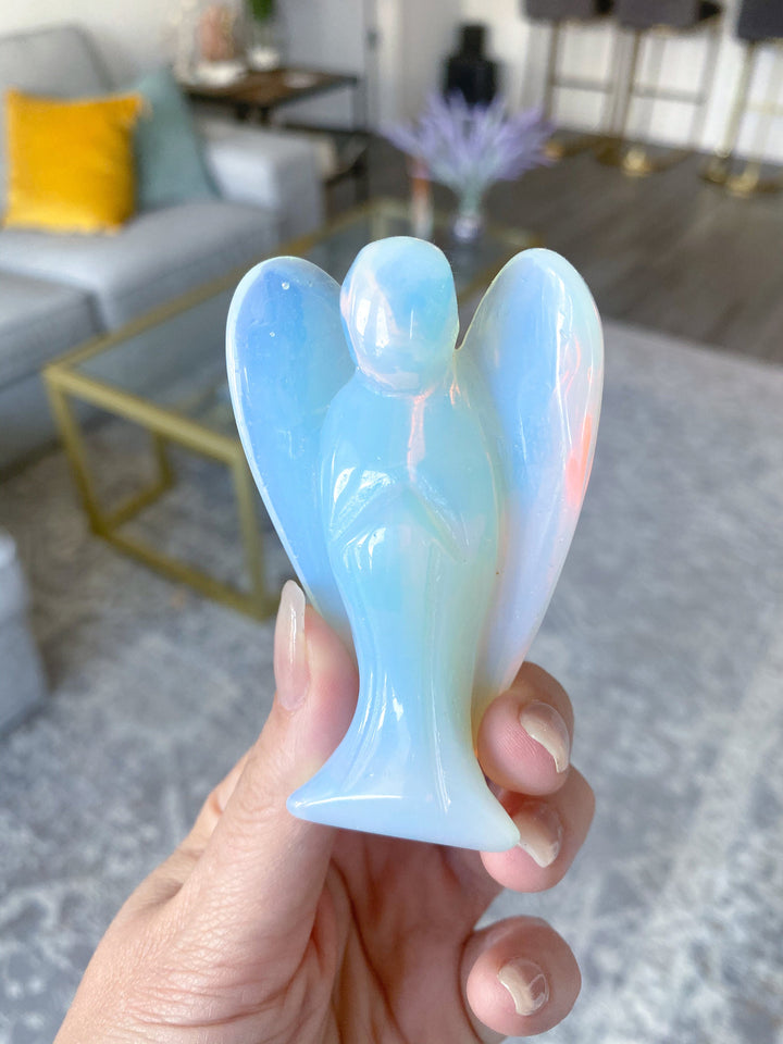 Opalite Angel Carving 3"