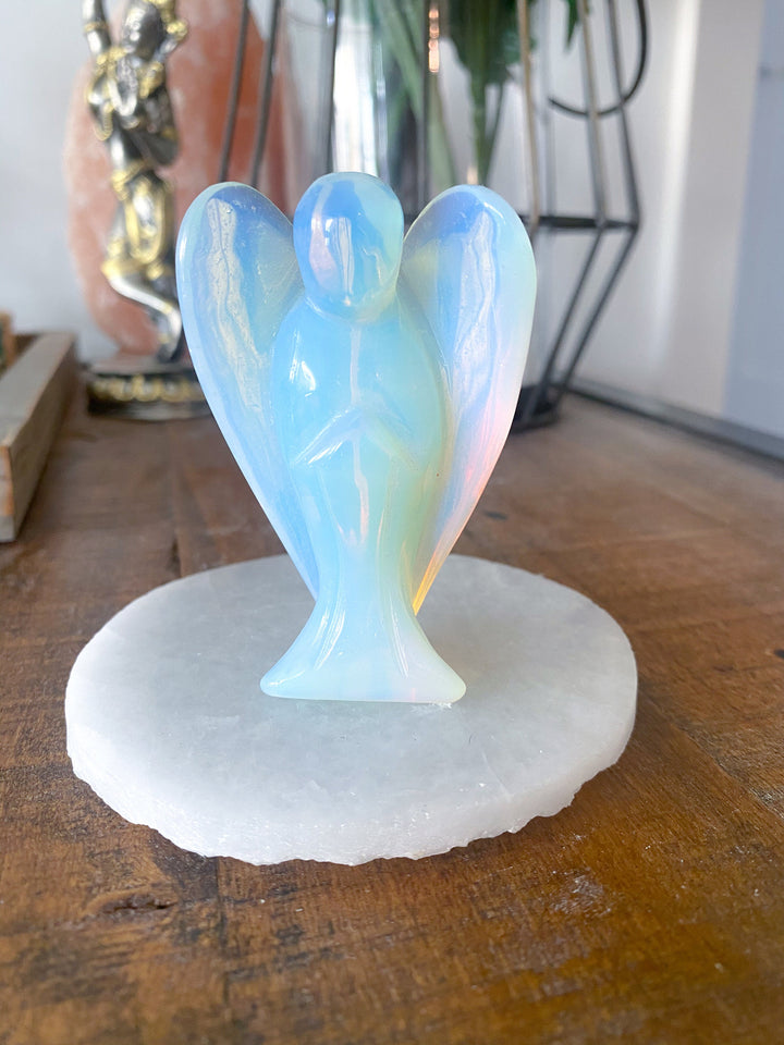 Opalite Angel Carving 3"