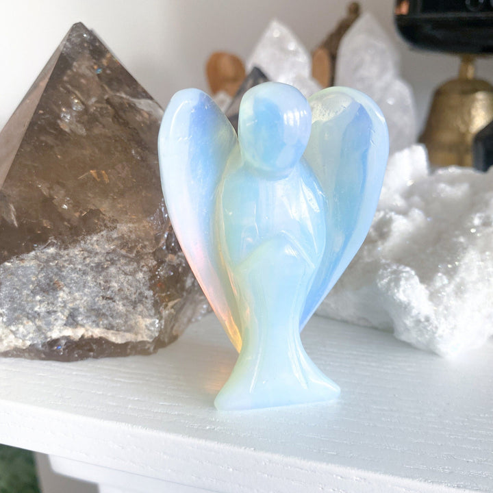 Opalite Angel Carving 3"