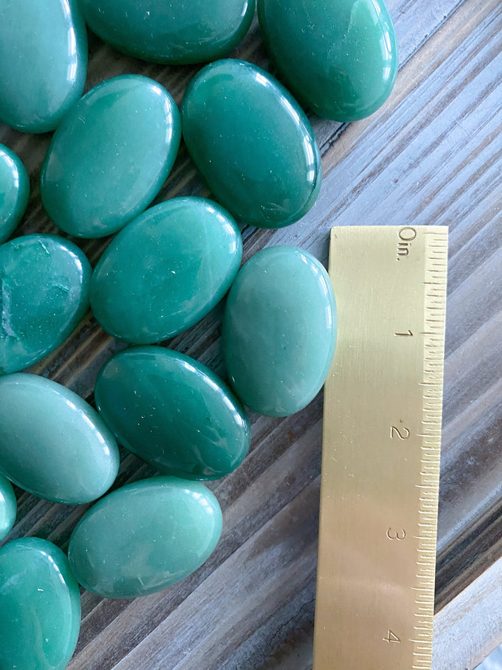 ABUNDANCE: Small Green Aventurine Palm Stone