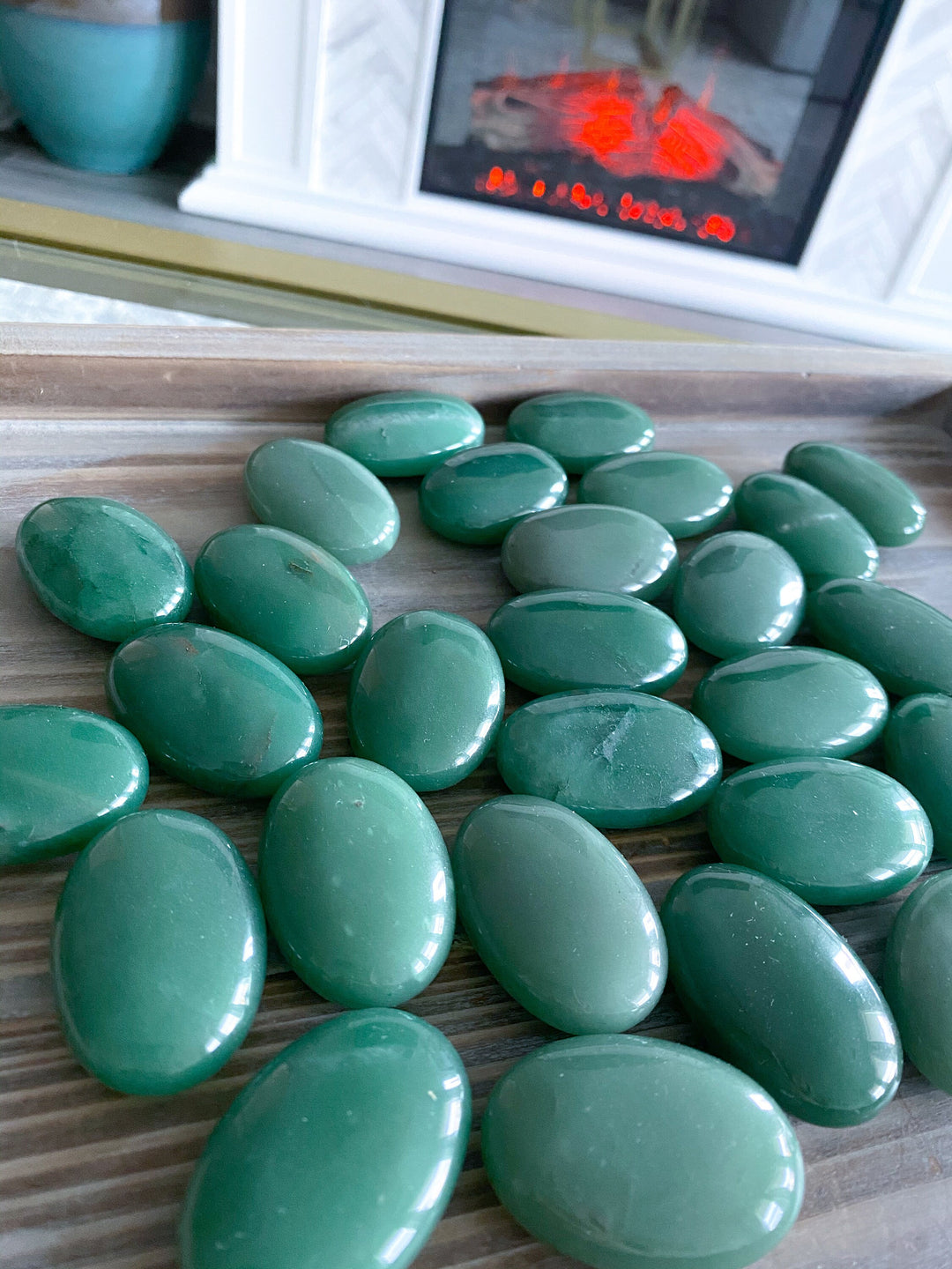 ABUNDANCE: Small Green Aventurine Palm Stone