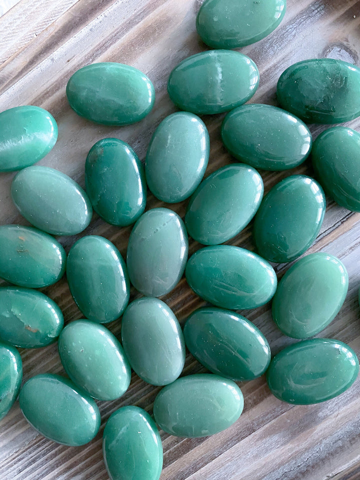 ABUNDANCE: Small Green Aventurine Palm Stone