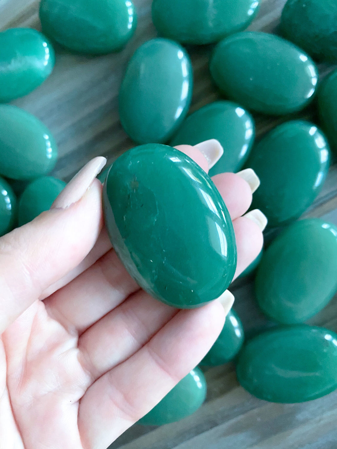 ABUNDANCE: Small Green Aventurine Palm Stone