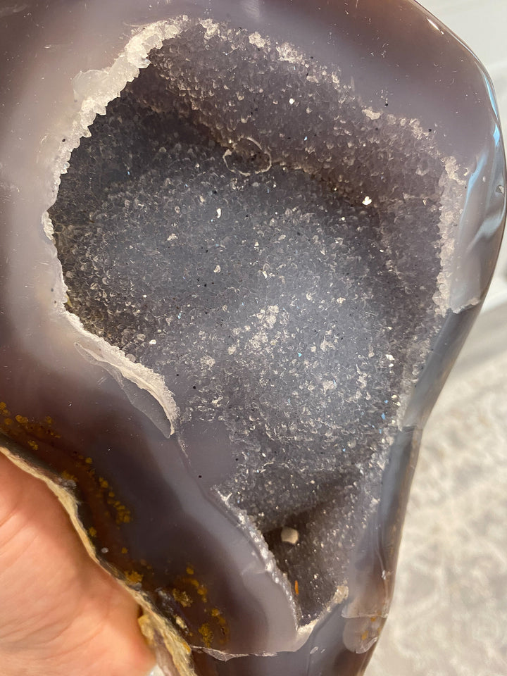 Unique Large Agate Geode Specimen - Home Decor - Increase Energy - Calm Nerves - Crystal Therapy - Self-care Stone - 8x6x2inches -4lbs 12 oz