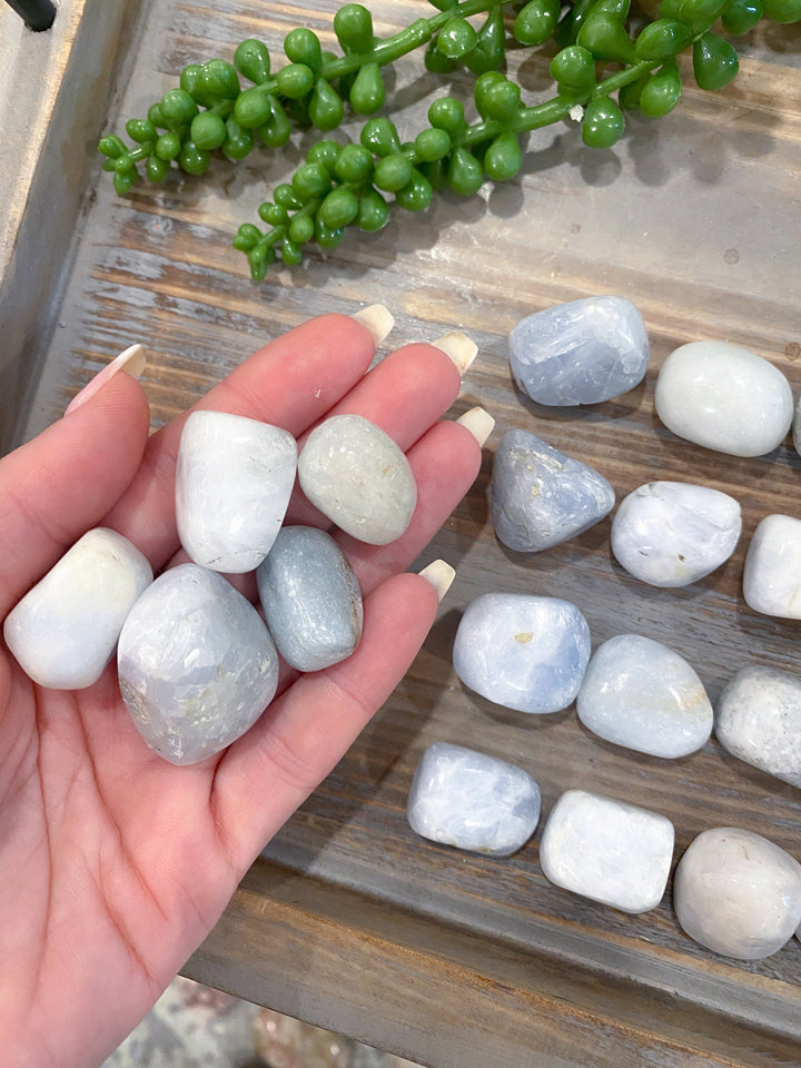 LOT of 5 Imperfect Blue Calcite Tumbles