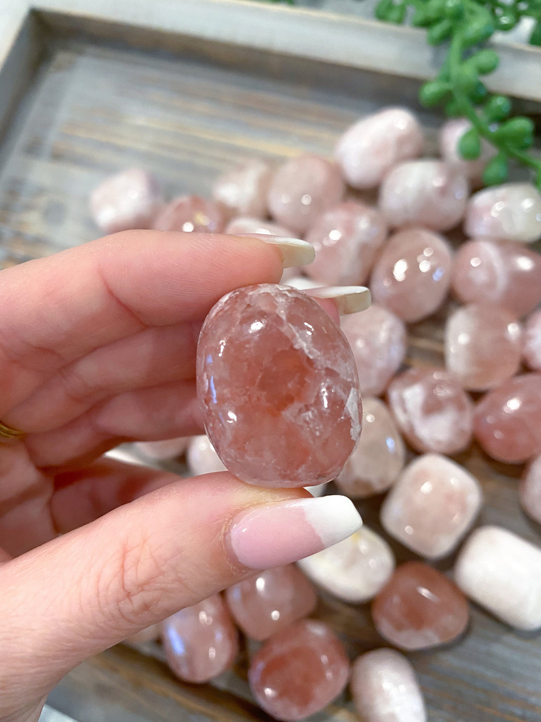 Rose Pink Calcite Tumbled Stone