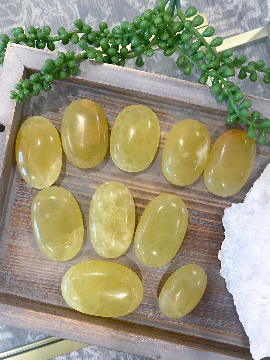 Lemon Calcite Palm Stone: Energy