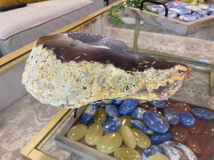 Unique Large Agate Geode Specimen - Home Decor - Increase Energy - Calm Nerves - Crystal Therapy - Self-care Stone - 8x6x2inches -4lbs 12 oz