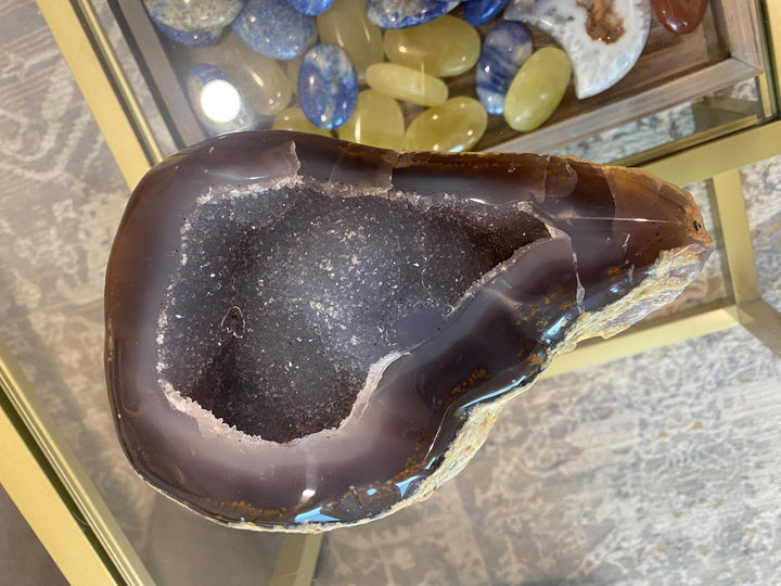 Unique Large Agate Geode Specimen - Home Decor - Increase Energy - Calm Nerves - Crystal Therapy - Self-care Stone - 8x6x2inches -4lbs 12 oz