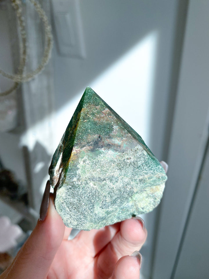 Abundance: Dark Green Aventurine Top Polish Point