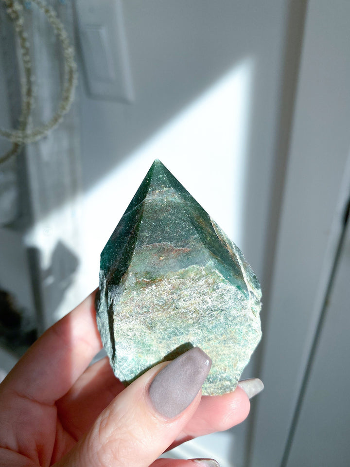 Abundance: Dark Green Aventurine Top Polish Point