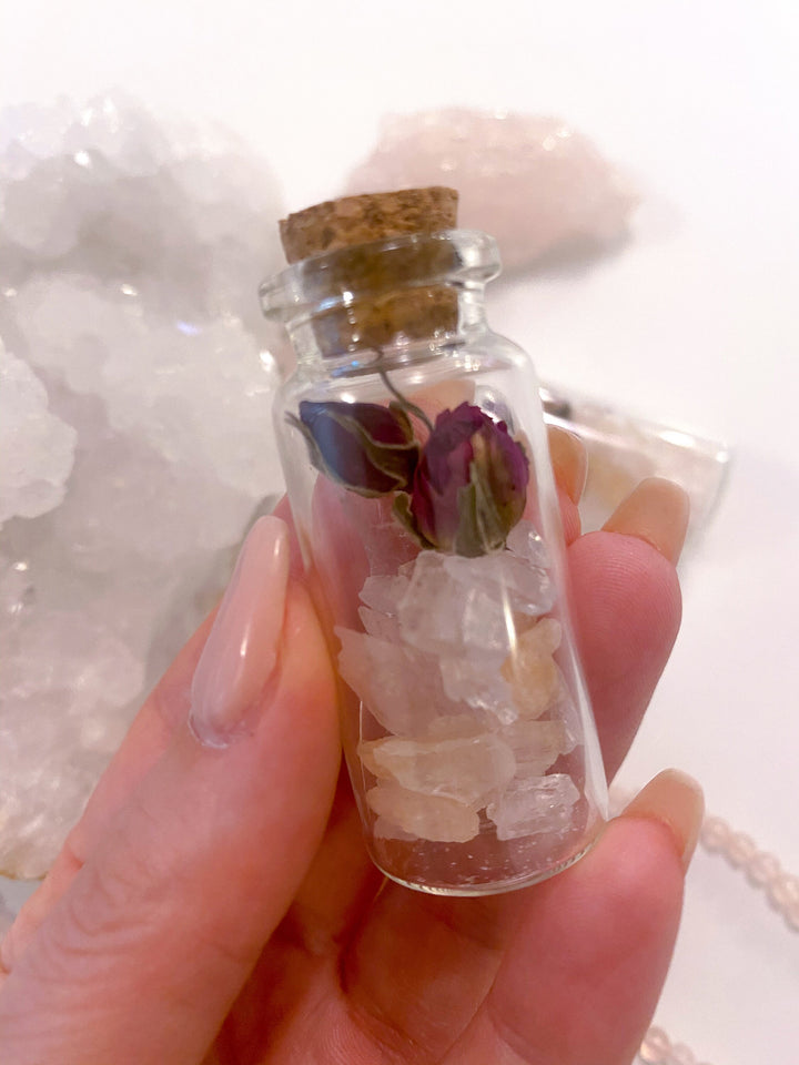 Attract LOVE: Morganite & Roses Chips Love Bottle