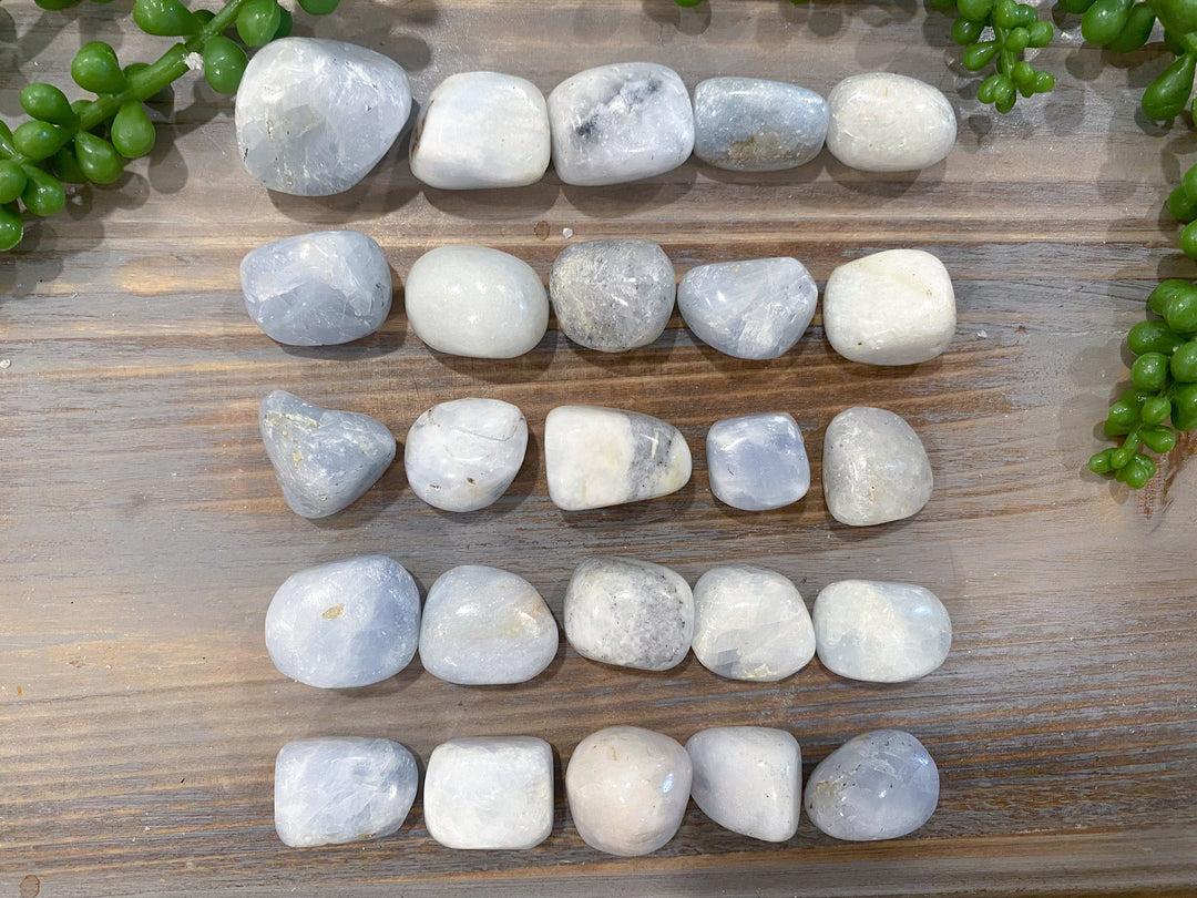 LOT of 5 Imperfect Blue Calcite Tumbles