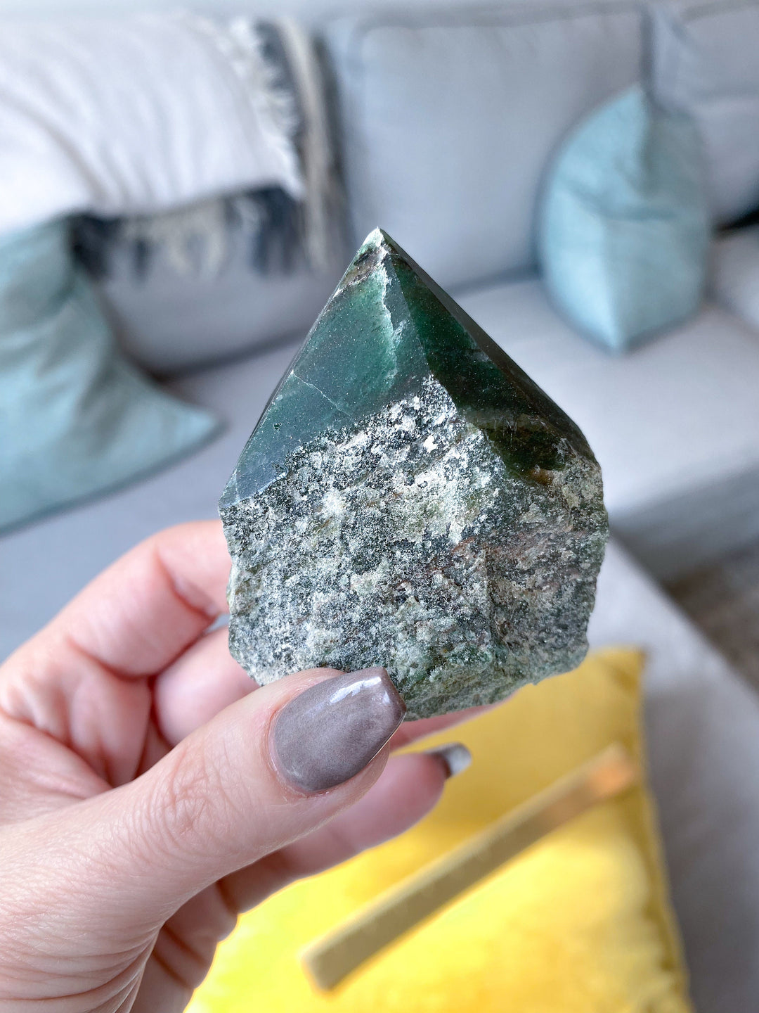 Abundance: Dark Green Aventurine Top Polish Point