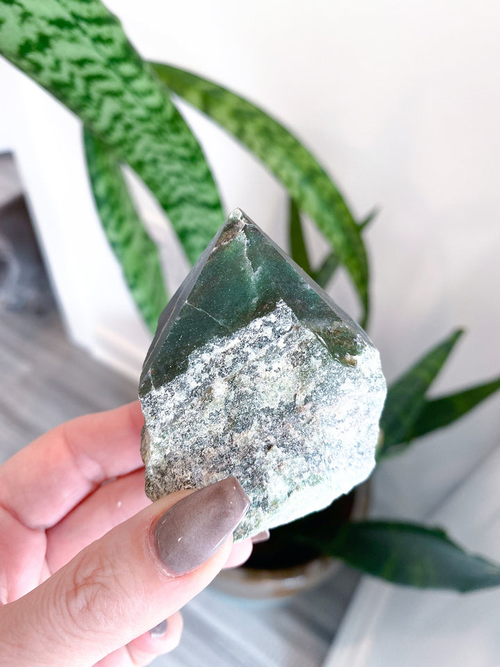 Abundance: Dark Green Aventurine Top Polish Point