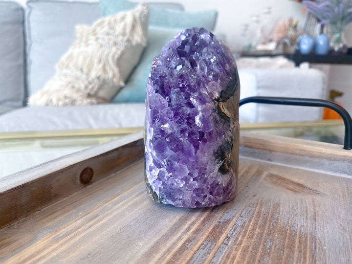 TALL Amethyst Cathedral Cluster - Protection - Energy Cleanse Crystal - Calming - Creativity - Psychic