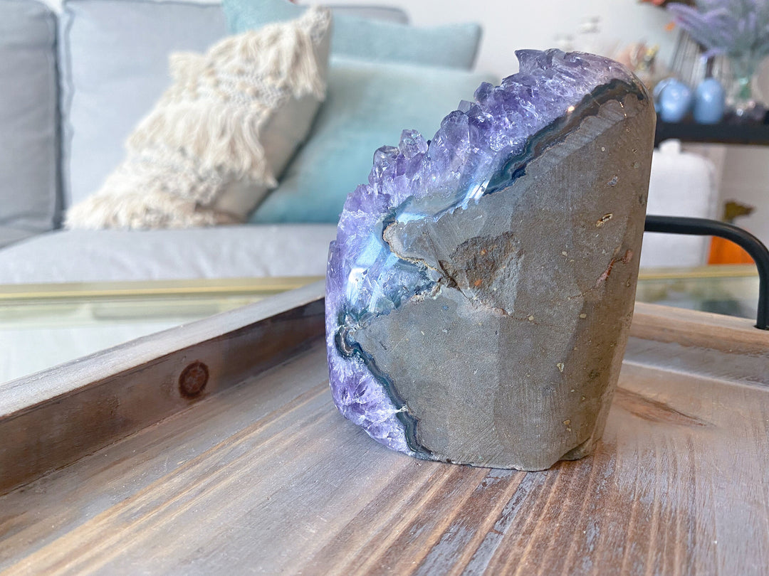 TALL Amethyst Cathedral Cluster - Protection - Energy Cleanse Crystal - Calming - Creativity - Psychic