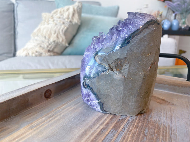 TALL Amethyst Cathedral Cluster - Protection - Energy Cleanse Crystal - Calming - Creativity - Psychic