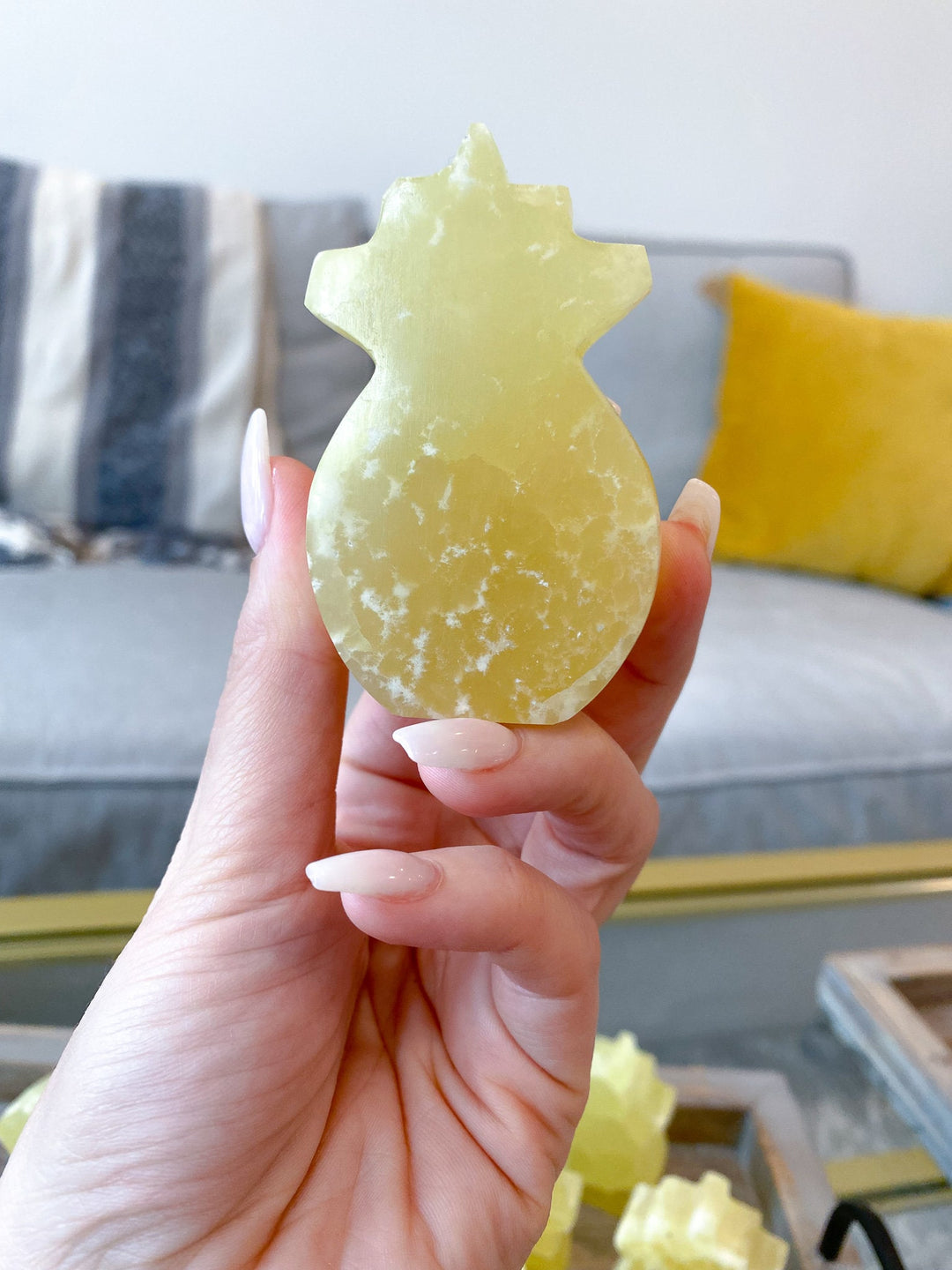 Lemon Calcite Pineapple Carving