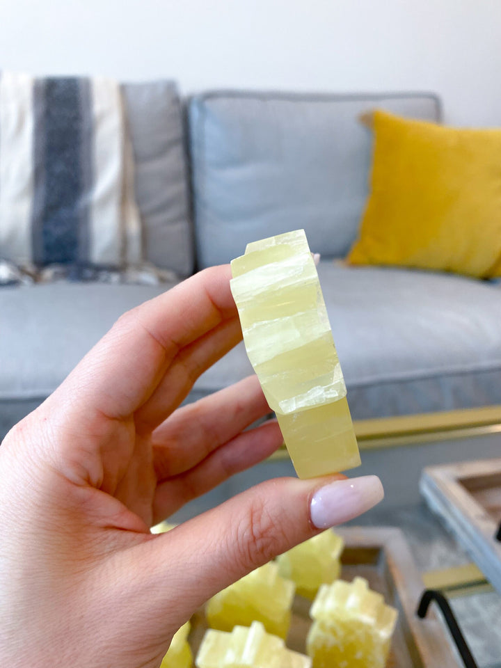 Lemon Calcite Pineapple Carving