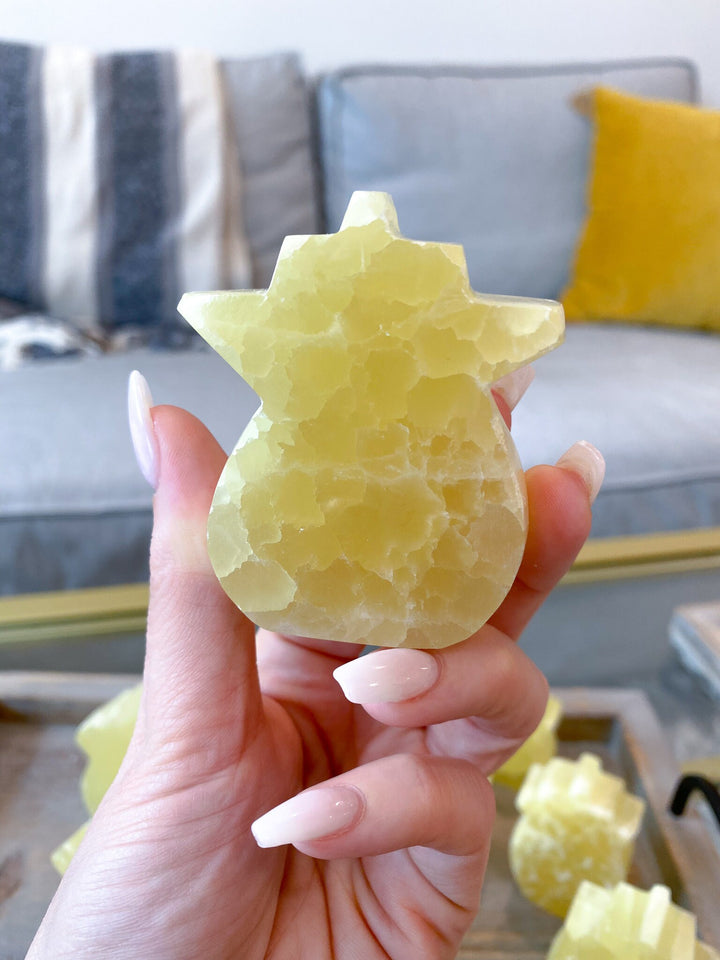 Lemon Calcite Pineapple Carving