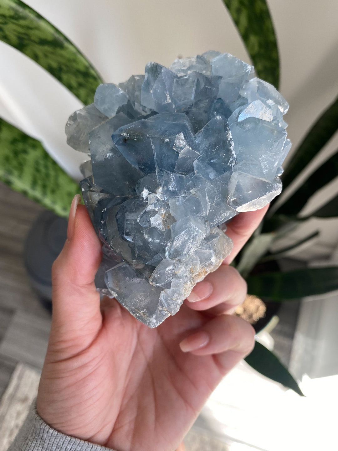 Large 1.9lb Celestite Cluster - Get this Stone - Angel Crystal - Healing - Psychic - Celestine - Consciousness - Mindfulness - Prayer