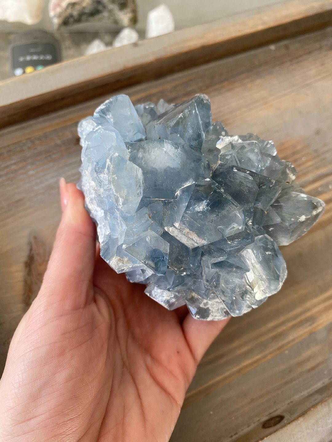 Large 1.9lb Celestite Cluster - Get this Stone - Angel Crystal - Healing - Psychic - Celestine - Consciousness - Mindfulness - Prayer