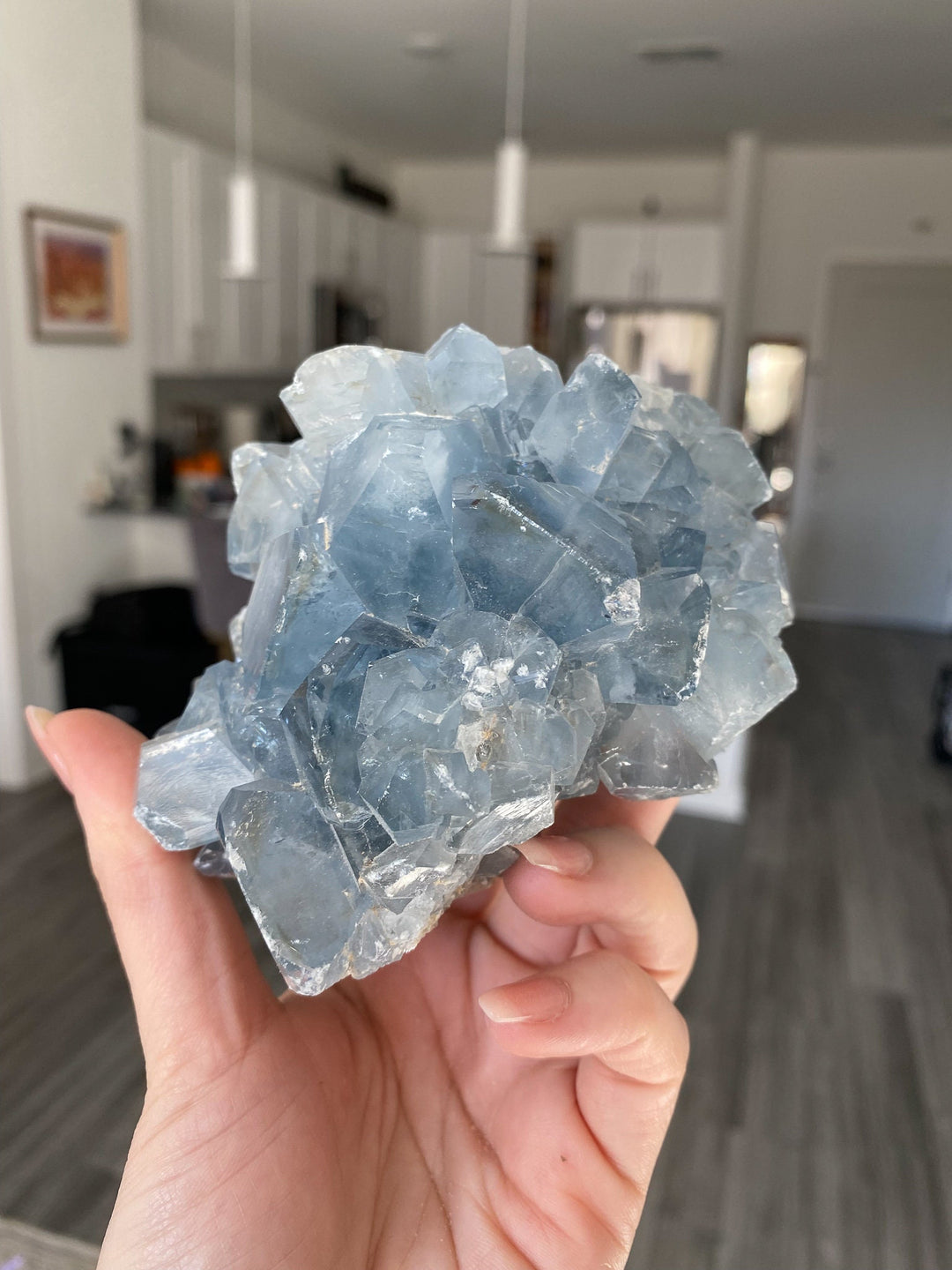 Large 1.9lb Celestite Cluster - Get this Stone - Angel Crystal - Healing - Psychic - Celestine - Consciousness - Mindfulness - Prayer