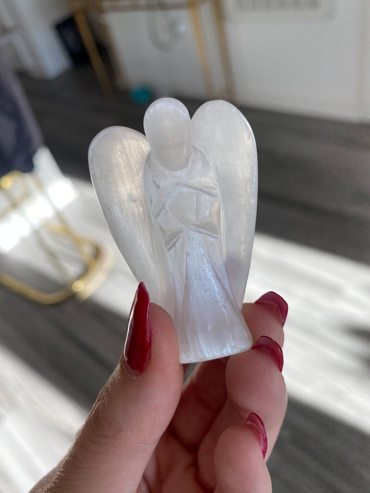 2" Selenite Angel Carving