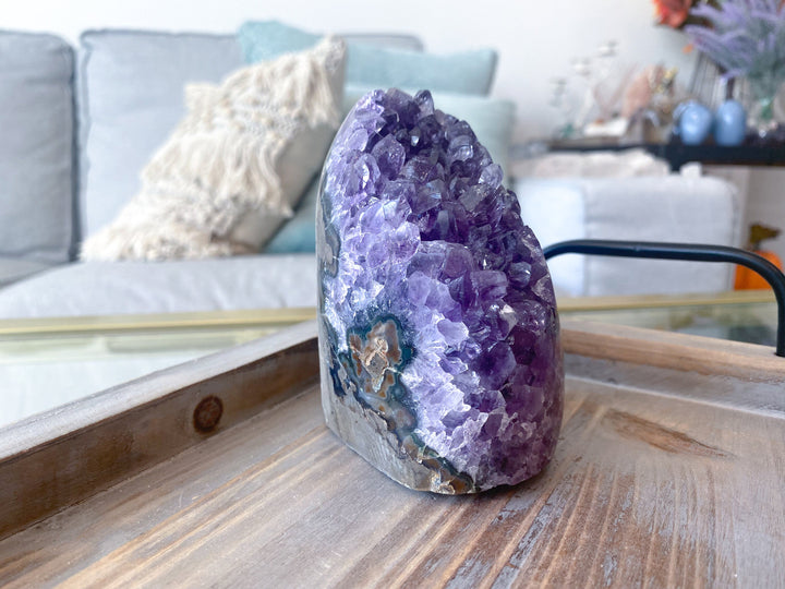 TALL Amethyst Cathedral Cluster - Protection - Energy Cleanse Crystal - Calming - Creativity - Psychic